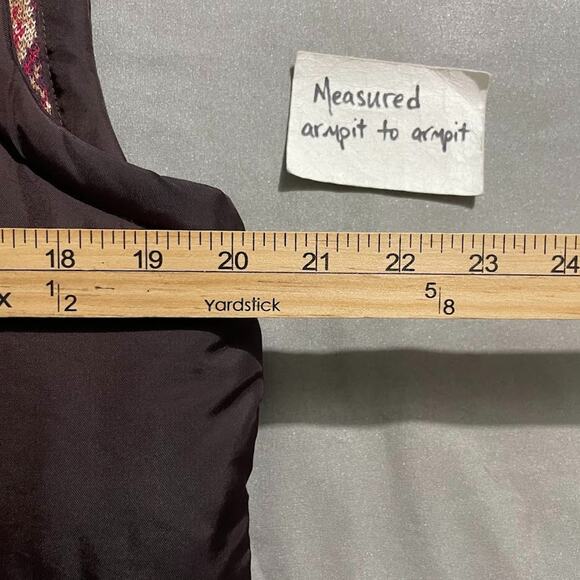 Chocolate Brown Hooded Puffer Vest Womens Size Medium Gilet Western Equestrian - Picture 6 of 7